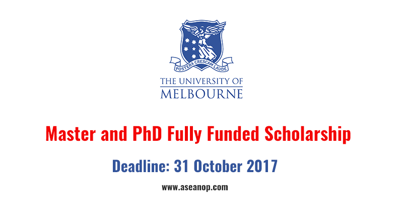 University of Melbourne Master Degree and PhD Scholarship in Australia (Fully Funded)